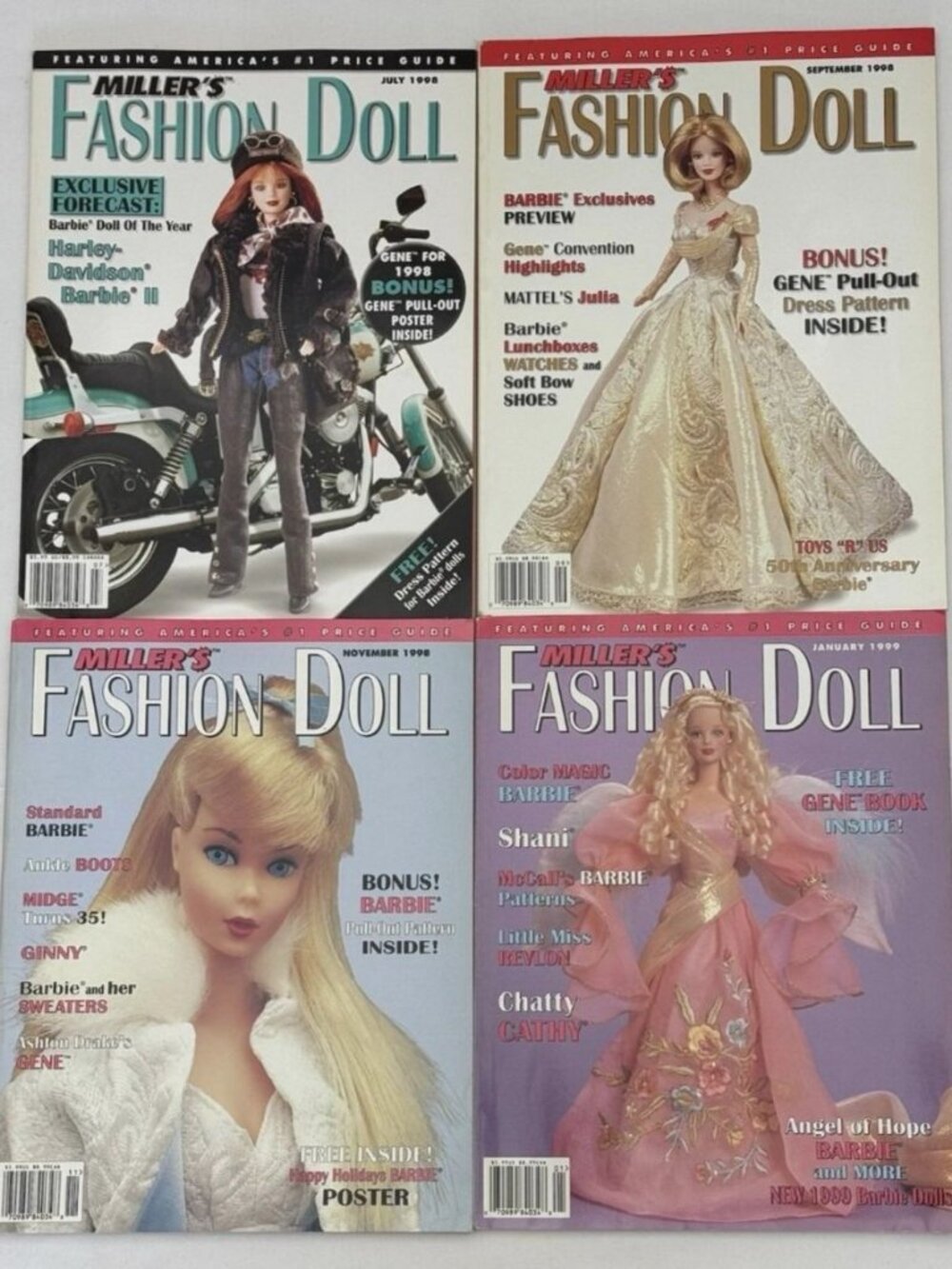 Miller'S Fashion Doll Collector Magazine Lot 4 Issues 1998 Barbie Gene